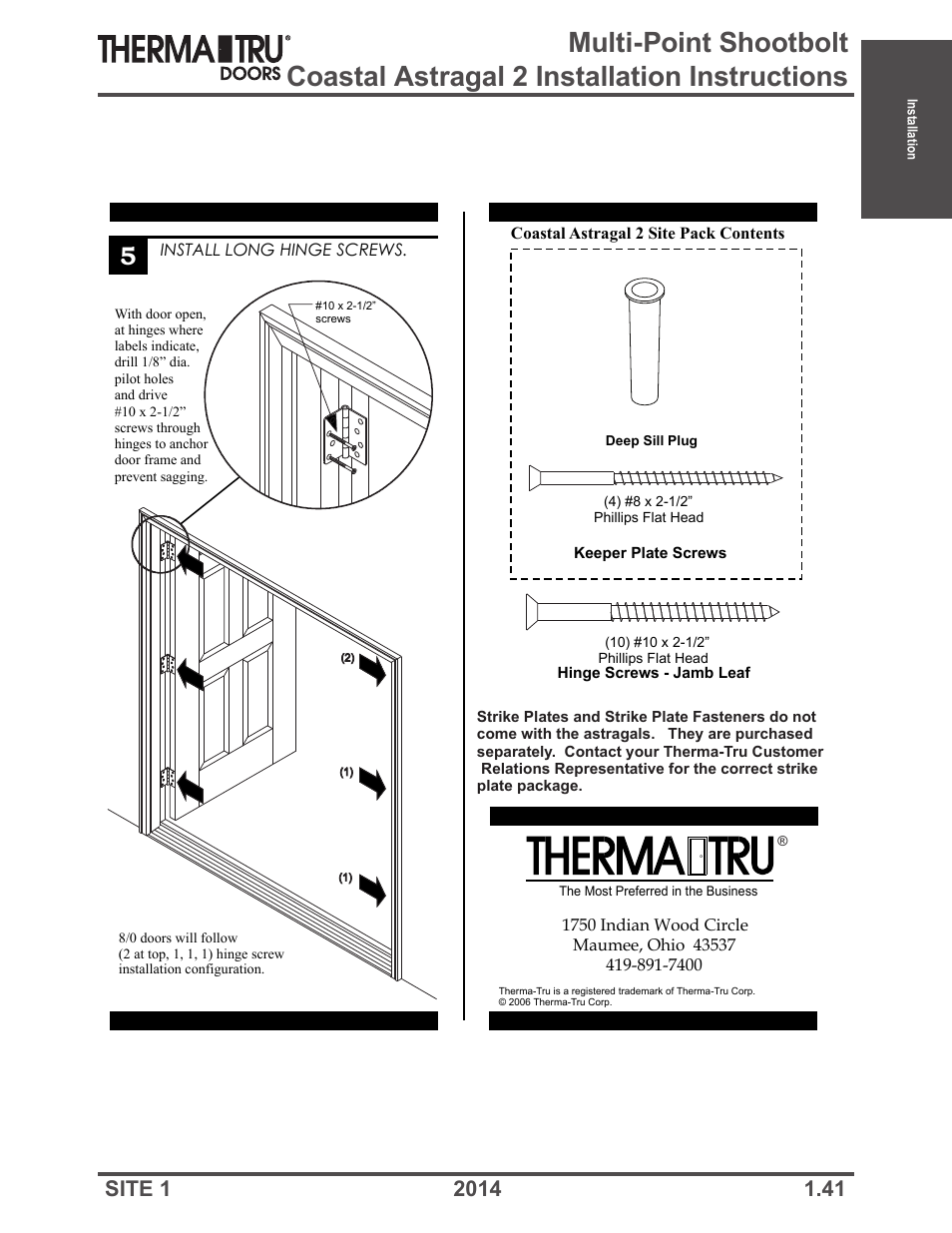 Therma-Tru Doors Installation User Manual | Page 41 / 76