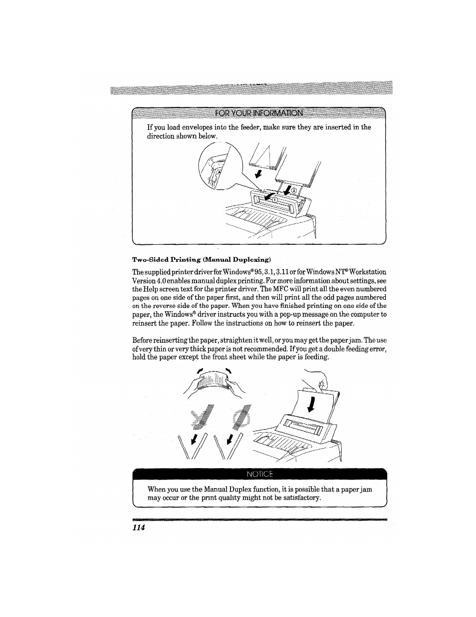 Two-sided printing (manual duplexing) | Brother MFC4550 PLUS User Manual | Page 126 / 206