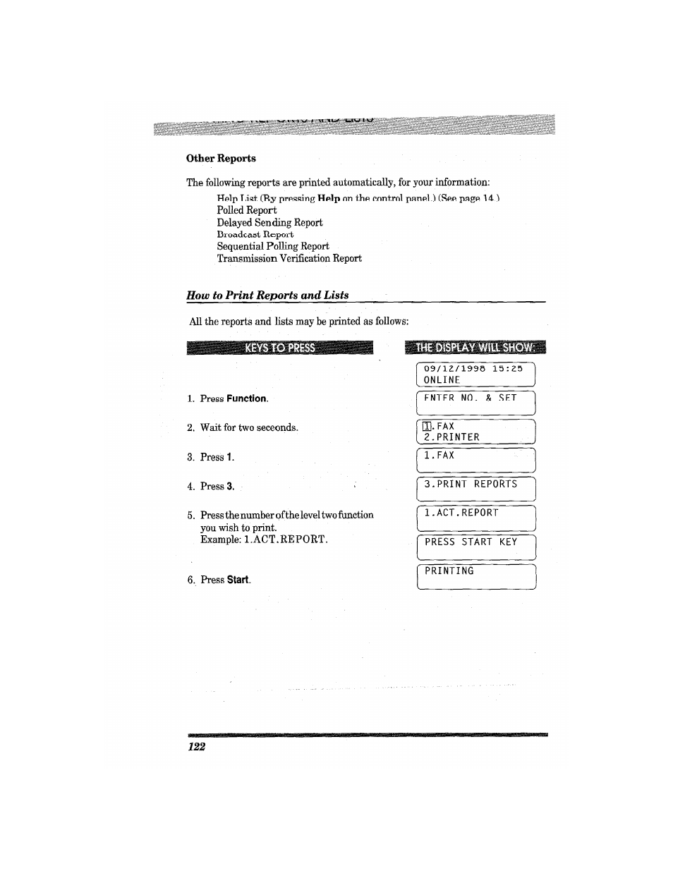 The display will show | Brother MFC4550 PLUS User Manual | Page 134 / 206