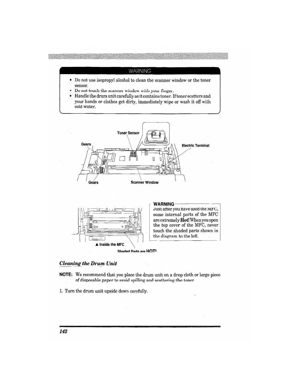 Warning | Brother MFC4550 PLUS User Manual | Page 154 / 206