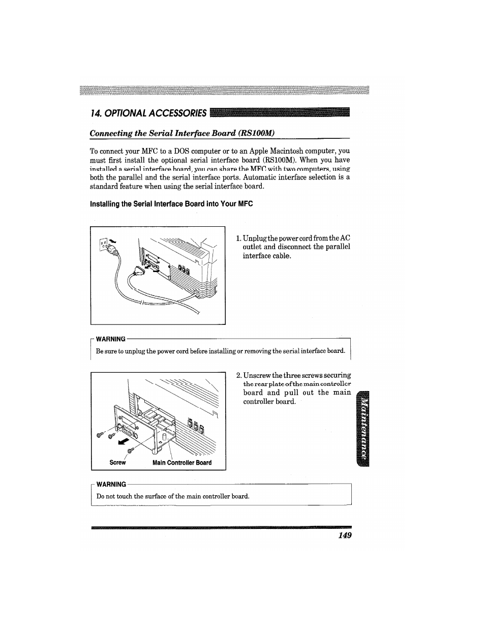 Warning | Brother MFC4550 PLUS User Manual | Page 161 / 206