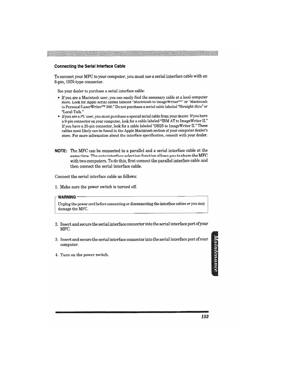 Warning | Brother MFC4550 PLUS User Manual | Page 165 / 206