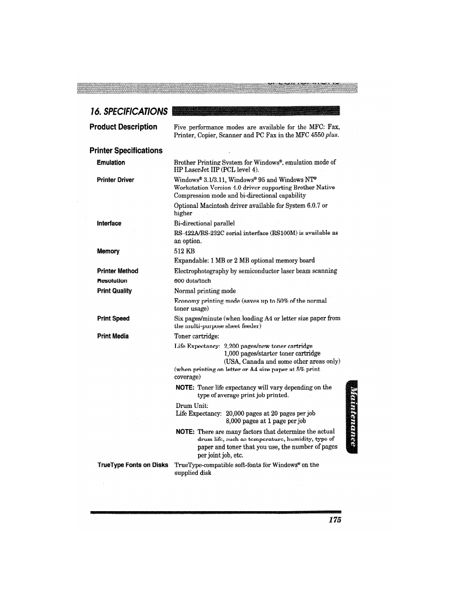 Brother MFC4550 PLUS User Manual | Page 187 / 206