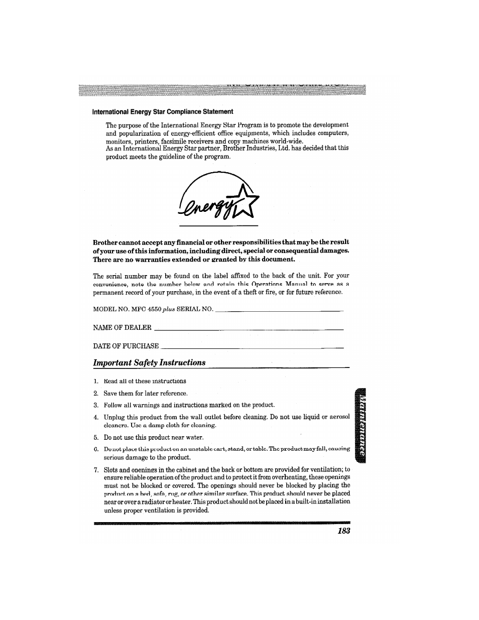 Brother MFC4550 PLUS User Manual | Page 195 / 206