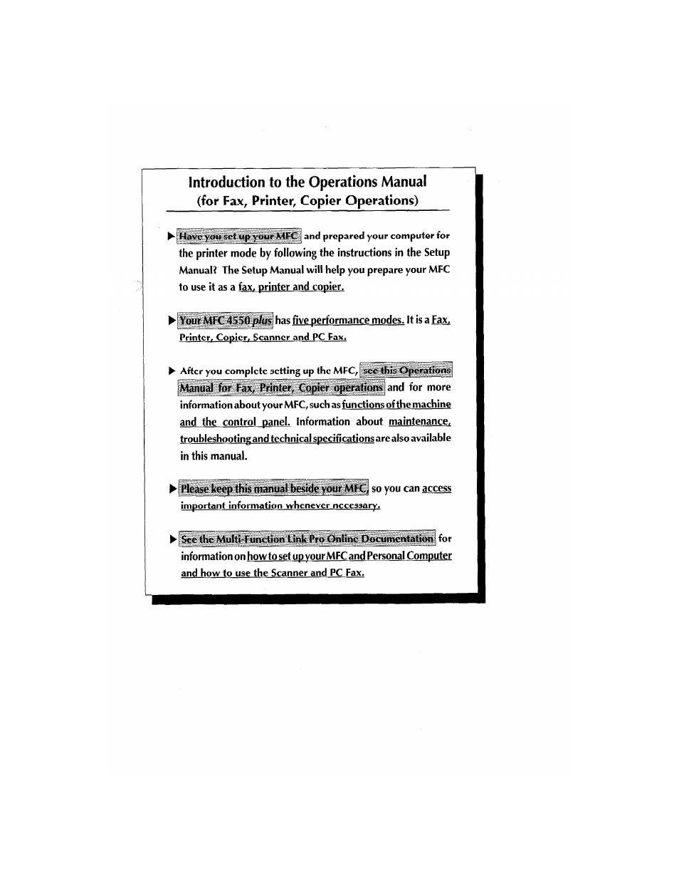 Brother MFC4550 PLUS User Manual | Page 3 / 206