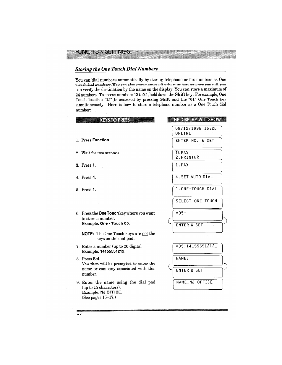 Keys to press, Shift | Brother MFC4550 PLUS User Manual | Page 36 / 206
