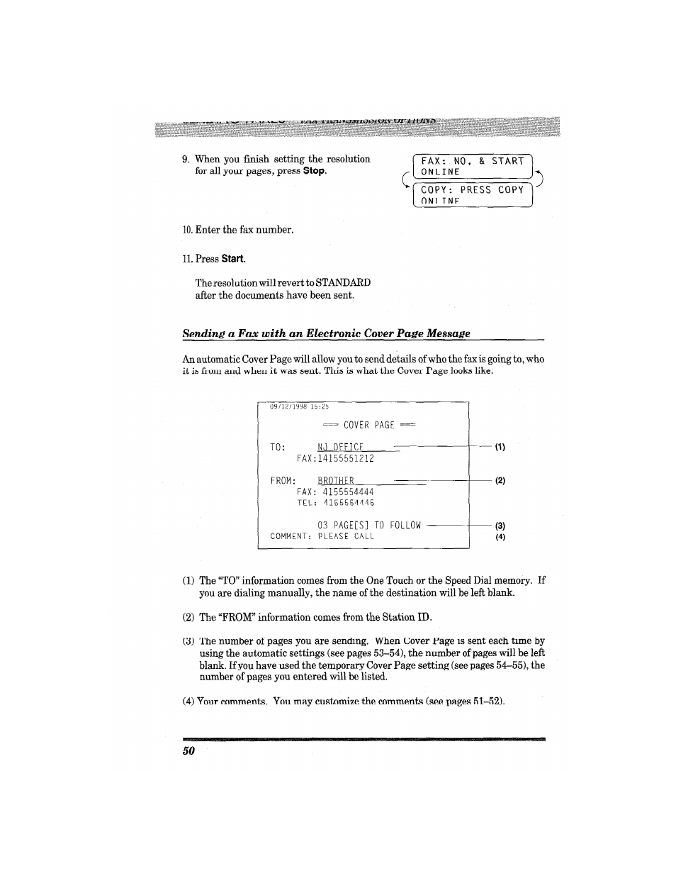 Enter the fax number. 11. press | Brother MFC4550 PLUS User Manual | Page 62 / 206