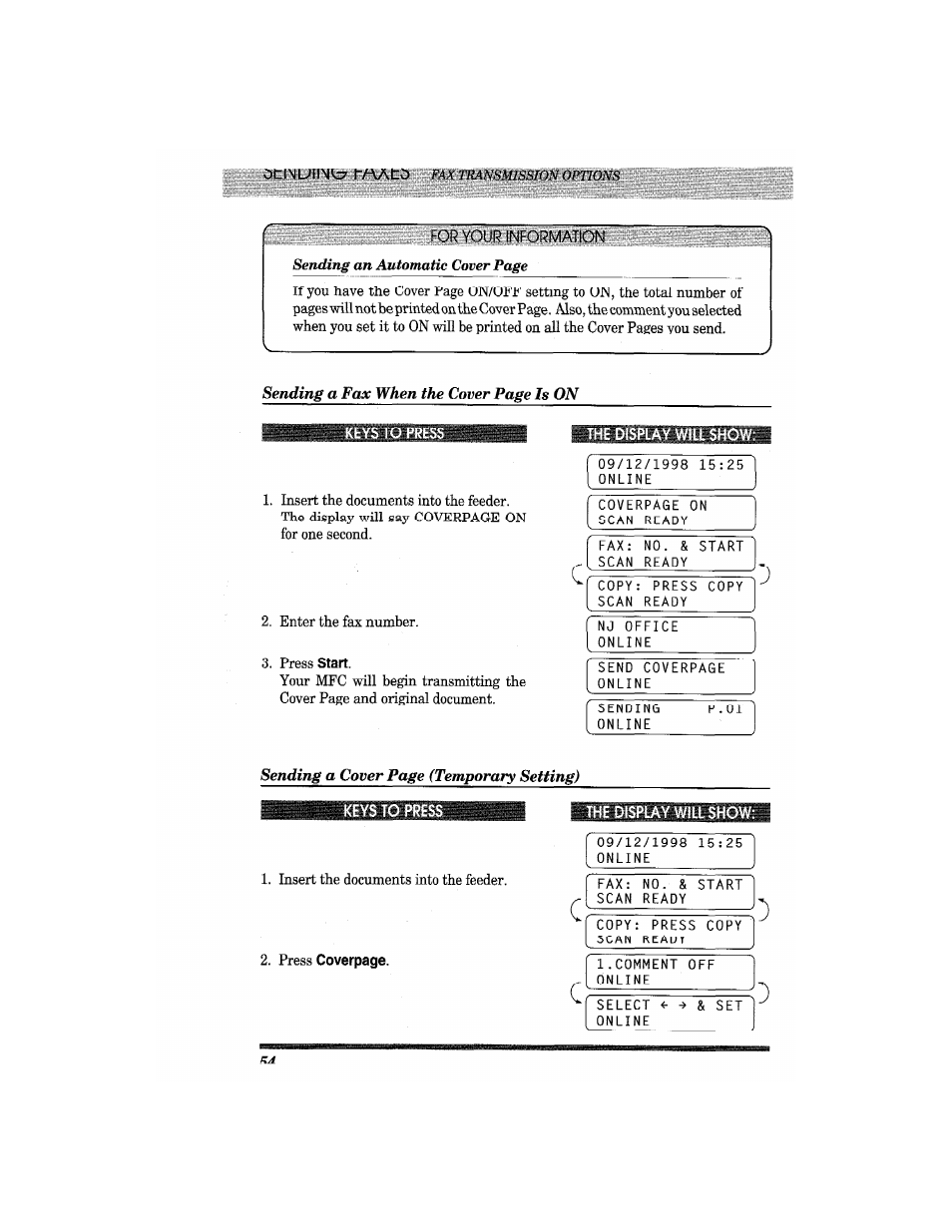 Om\ullnuc7 raato, Insert the documents into the feeder, For one second. 2, enter the fax number. 3. press | Insert the documents into the feeder. 2. press | Brother MFC4550 PLUS User Manual | Page 66 / 206