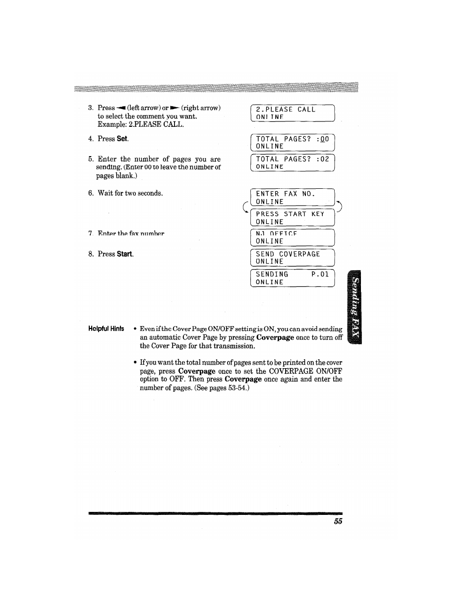 Wait for two seconds, Press | Brother MFC4550 PLUS User Manual | Page 67 / 206