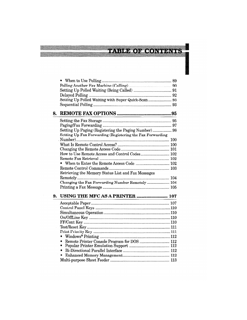 Brother MFC4550 PLUS User Manual | Page 9 / 206