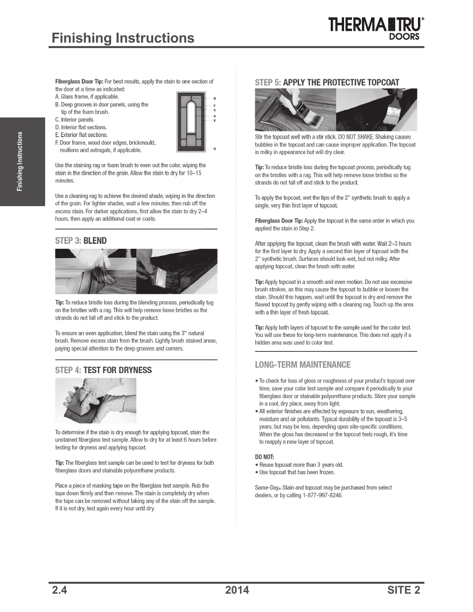 Finishing instructions | Therma-Tru Doors Finishing Instructions User Manual | Page 4 / 14