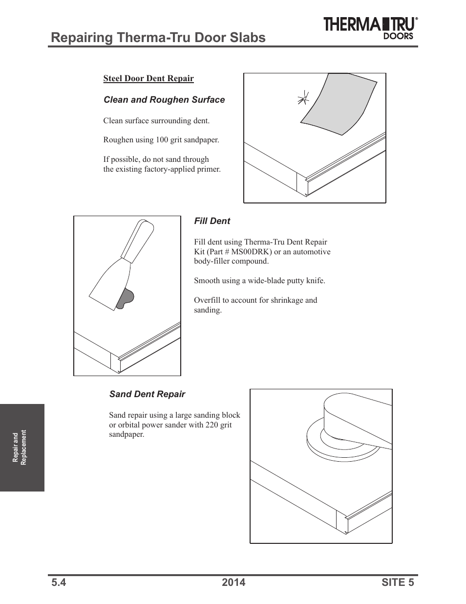 Repairing therma-tru door slabs | Therma-Tru Doors Repair and Replacement User Manual | Page 4 / 30