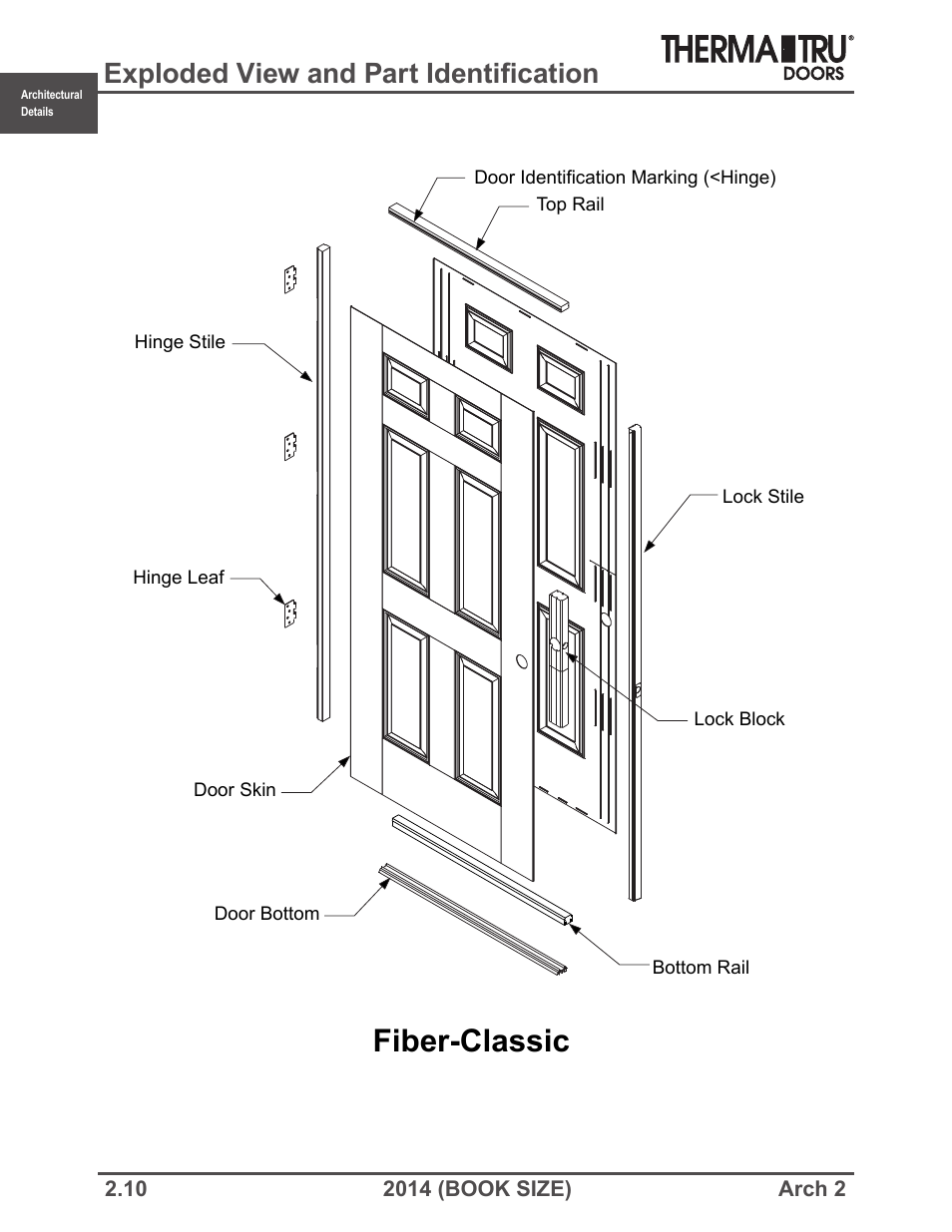 Fiber-classic, Exploded view and part identification | Therma-Tru ARCH 2 Architectural Details - Book Size User Manual | Page 10 / 99