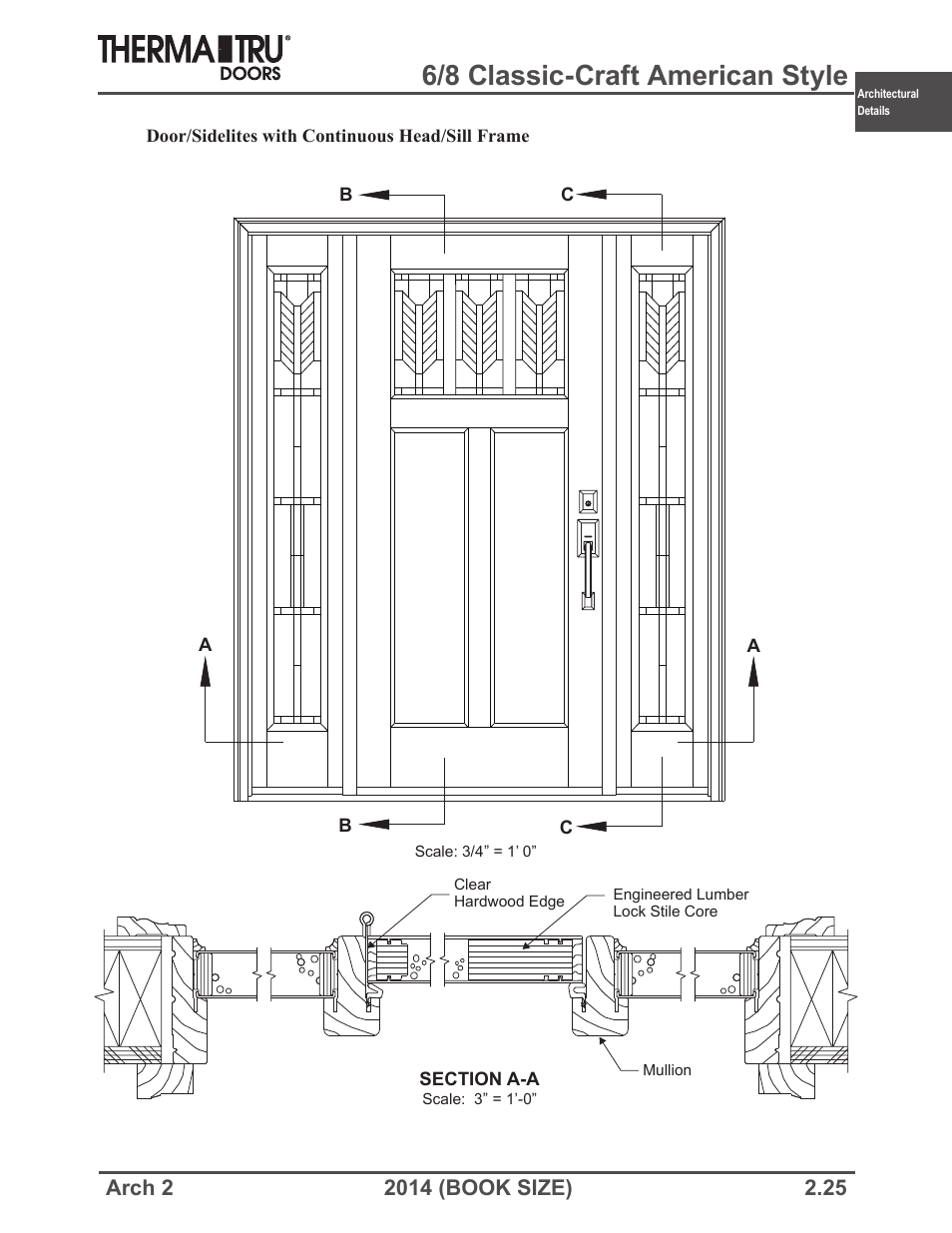 6/8 classic-craft american style | Therma-Tru ARCH 2 Architectural Details - Book Size User Manual | Page 25 / 99