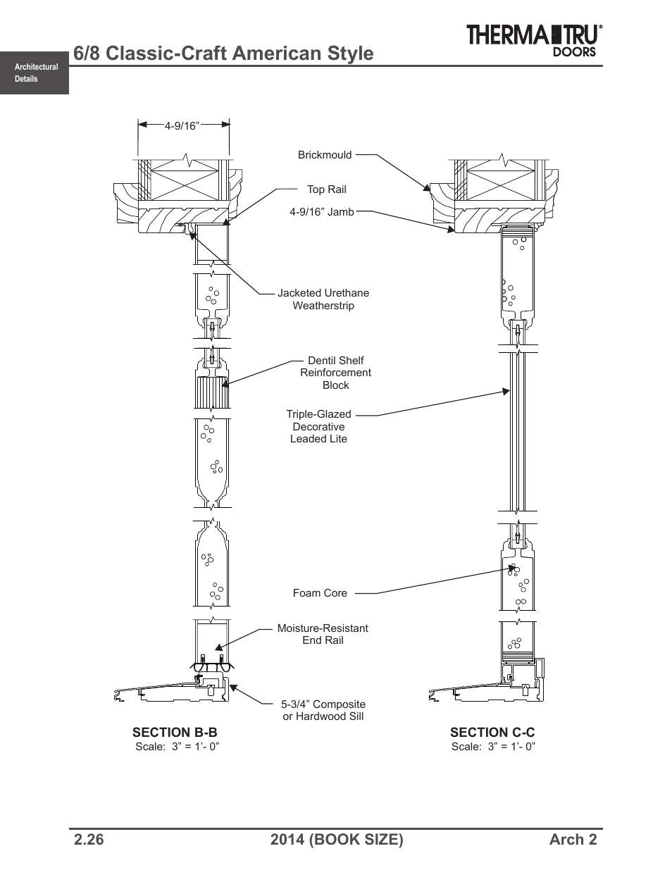 6/8 classic-craft american style | Therma-Tru ARCH 2 Architectural Details - Book Size User Manual | Page 26 / 99