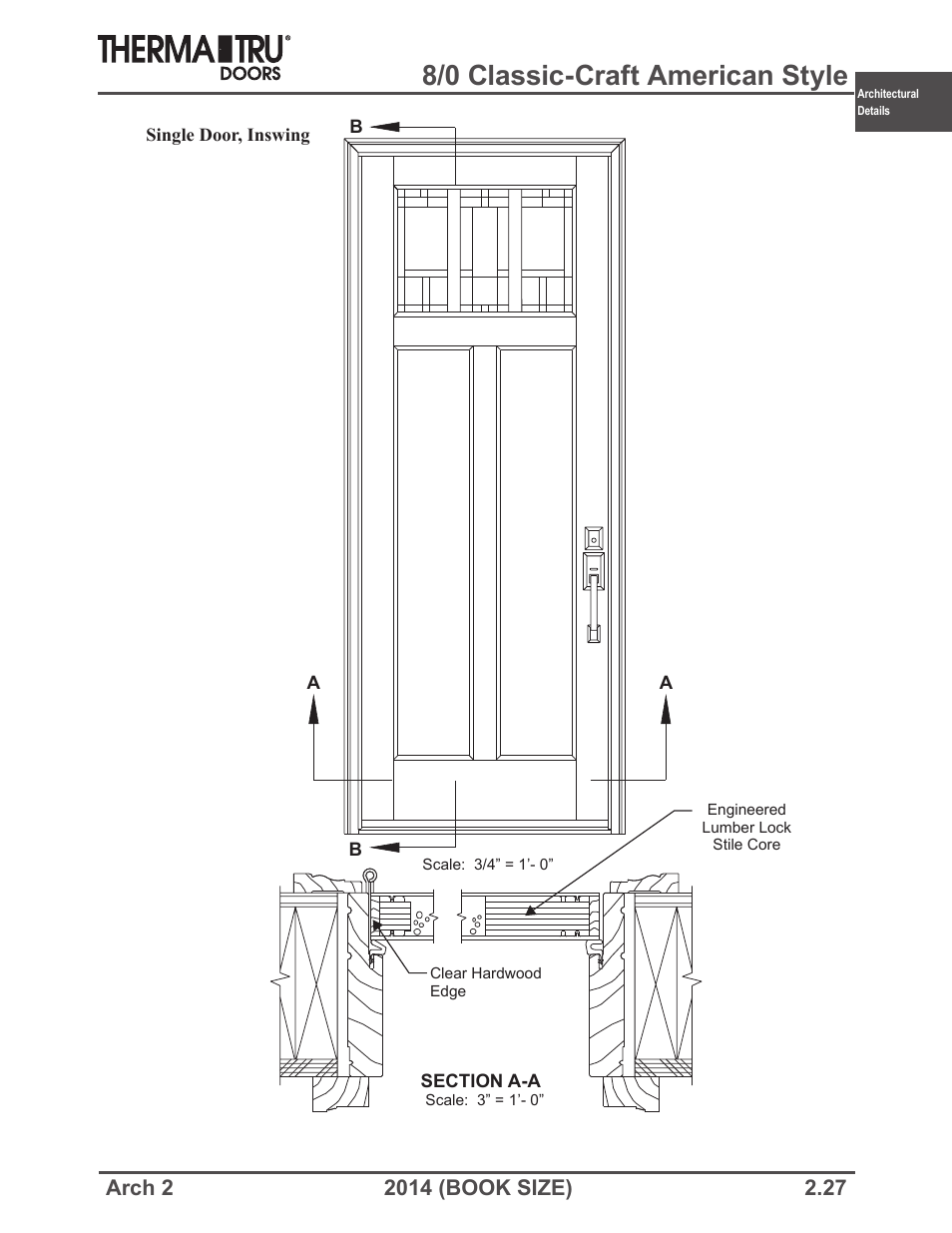 8/0 classic-craft american style | Therma-Tru ARCH 2 Architectural Details - Book Size User Manual | Page 27 / 99
