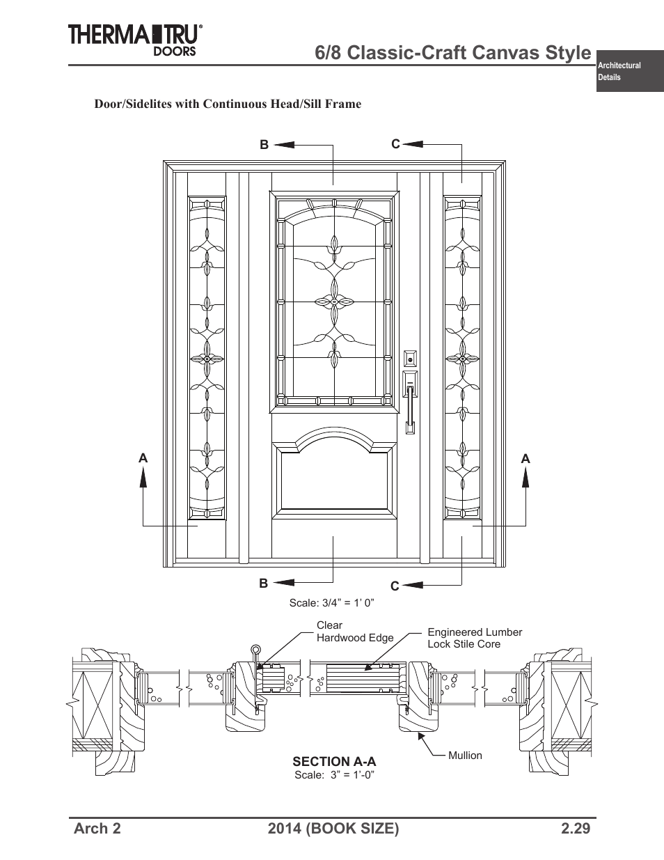 6/8 classic-craft canvas style | Therma-Tru ARCH 2 Architectural Details - Book Size User Manual | Page 29 / 99