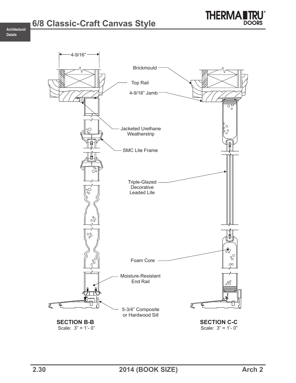 6/8 classic-craft canvas style | Therma-Tru ARCH 2 Architectural Details - Book Size User Manual | Page 30 / 99