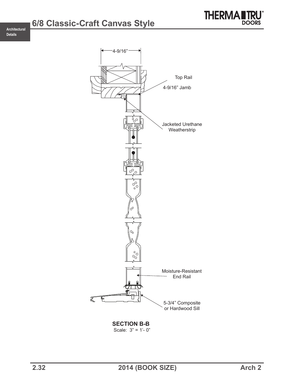 6/8 classic-craft canvas style | Therma-Tru ARCH 2 Architectural Details - Book Size User Manual | Page 32 / 99