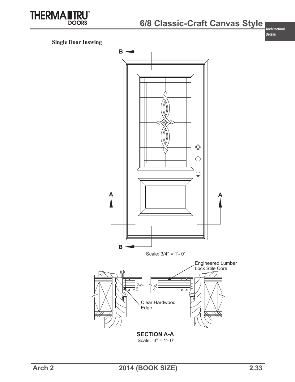 6/8 classic-craft canvas style | Therma-Tru ARCH 2 Architectural Details - Book Size User Manual | Page 33 / 99