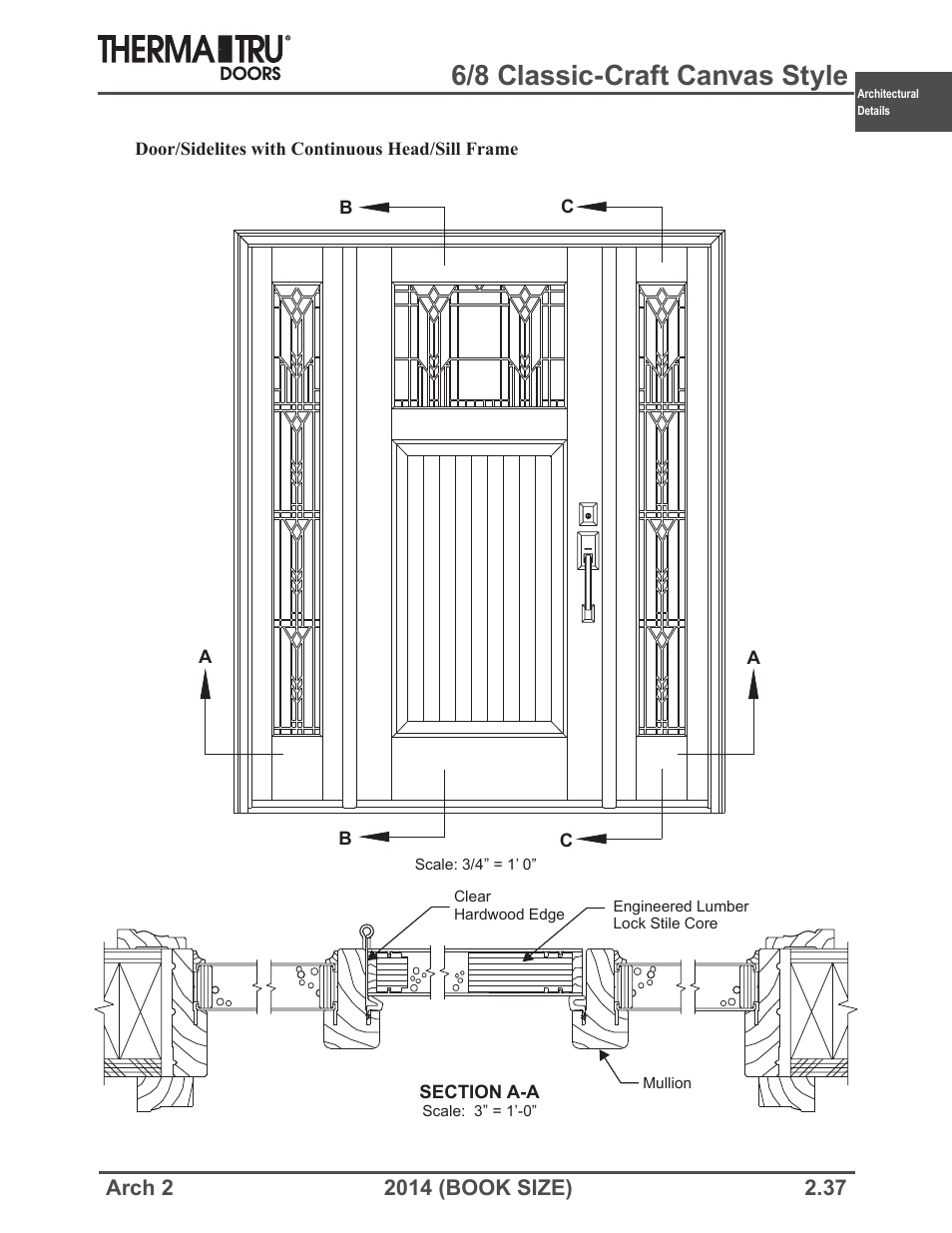 6/8 classic-craft canvas style | Therma-Tru ARCH 2 Architectural Details - Book Size User Manual | Page 37 / 99