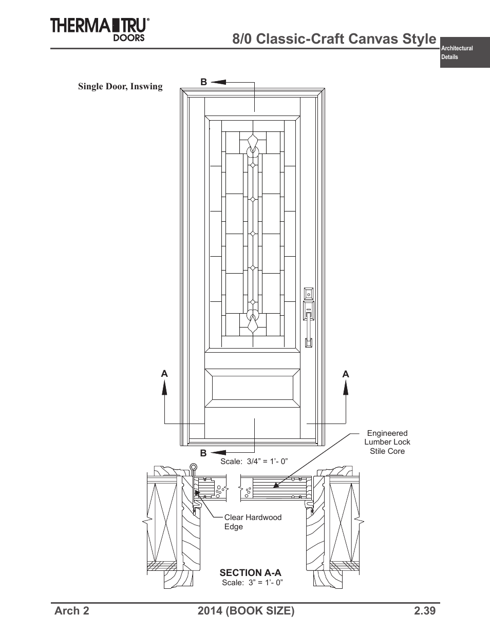 8/0 classic-craft canvas style | Therma-Tru ARCH 2 Architectural Details - Book Size User Manual | Page 39 / 99