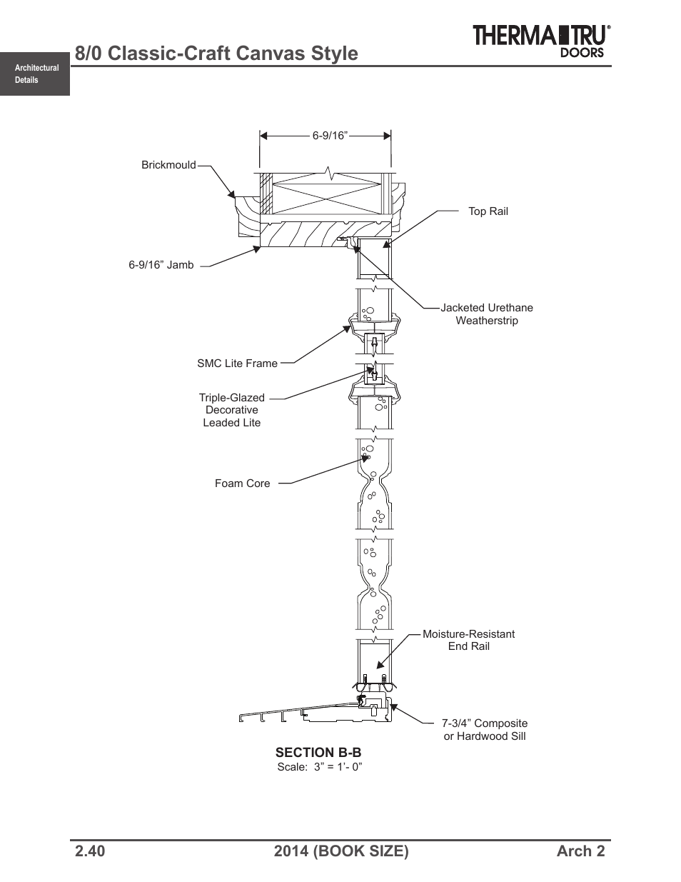 8/0 classic-craft canvas style | Therma-Tru ARCH 2 Architectural Details - Book Size User Manual | Page 40 / 99
