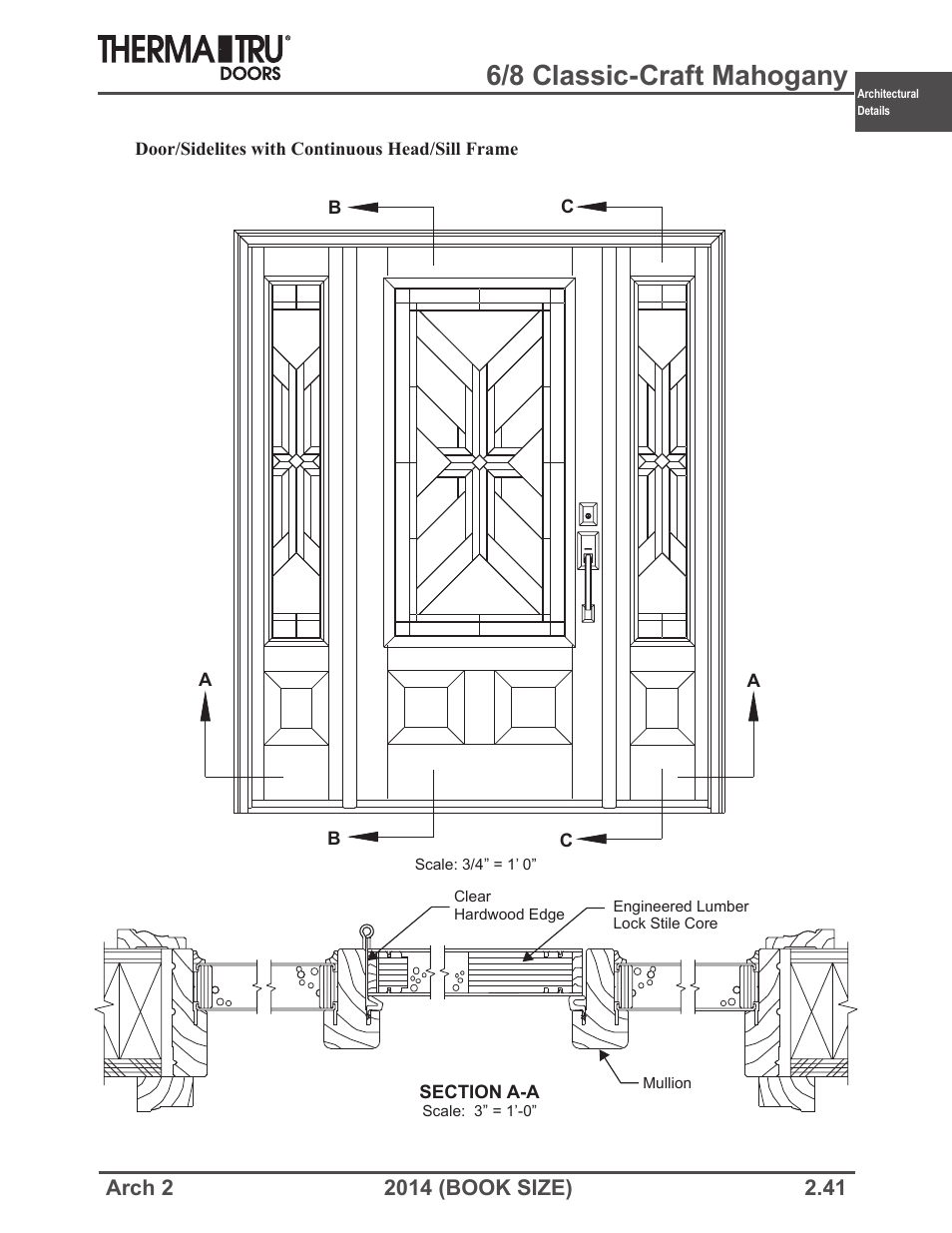 6/8 classic-craft mahogany | Therma-Tru ARCH 2 Architectural Details - Book Size User Manual | Page 41 / 99