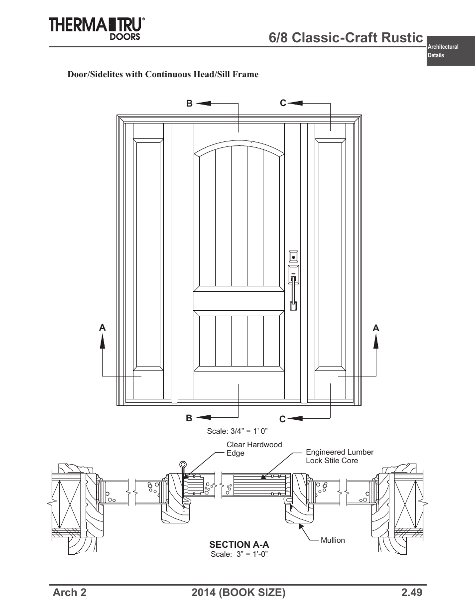 6/8 classic-craft rustic | Therma-Tru ARCH 2 Architectural Details - Book Size User Manual | Page 49 / 99