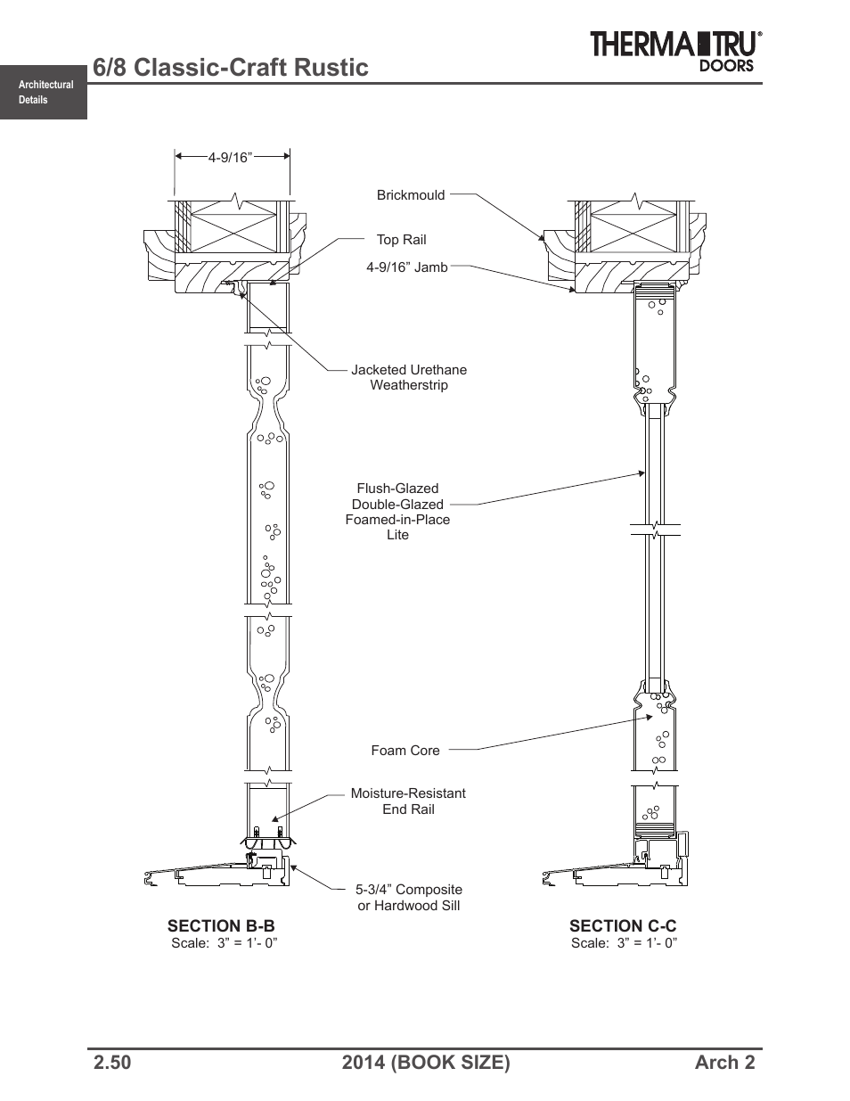 6/8 classic-craft rustic | Therma-Tru ARCH 2 Architectural Details - Book Size User Manual | Page 50 / 99