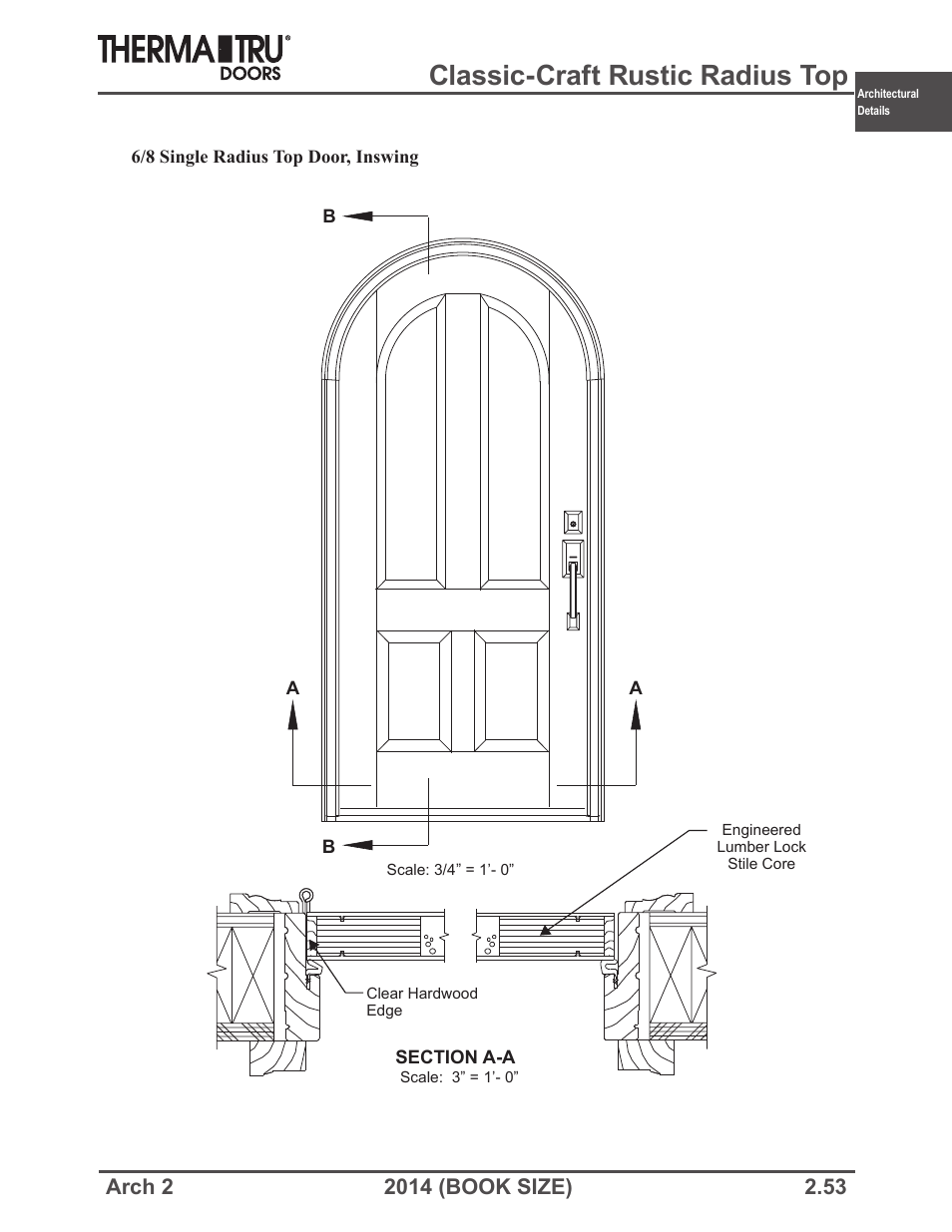 Classic-craft rustic radius top | Therma-Tru ARCH 2 Architectural Details - Book Size User Manual | Page 53 / 99