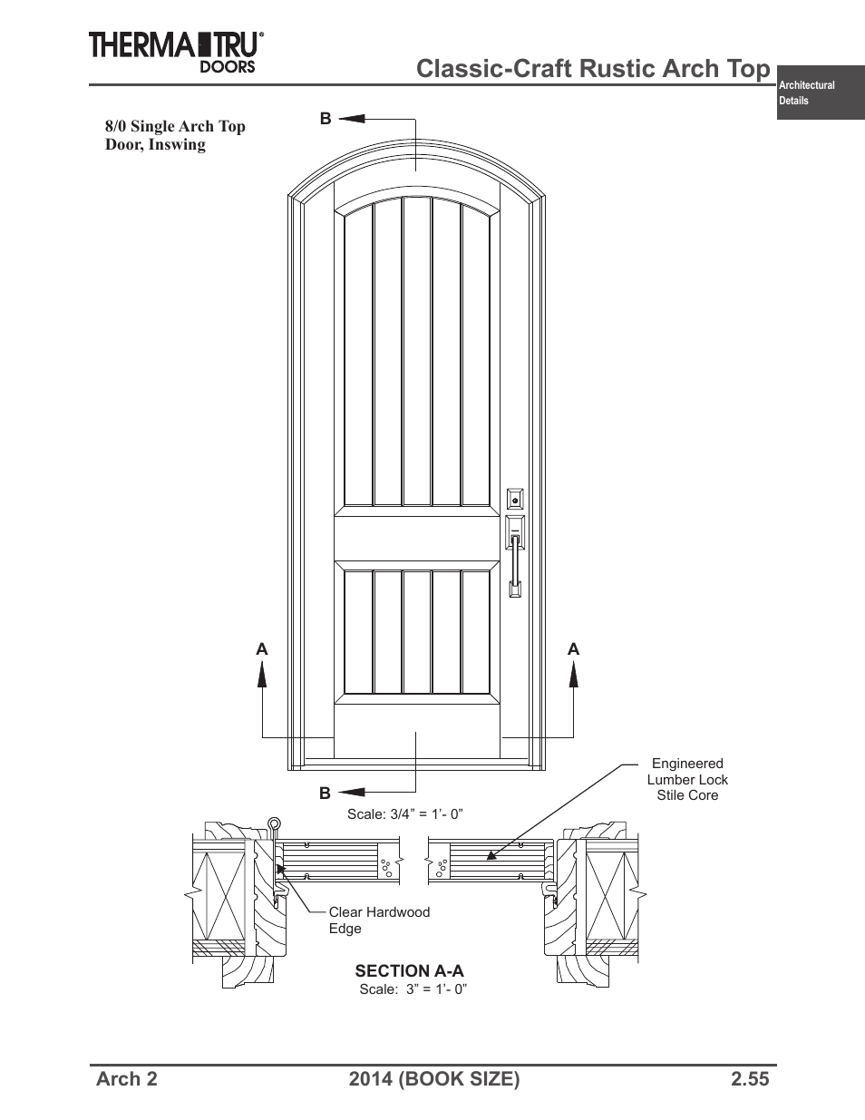 Classic-craft rustic arch top | Therma-Tru ARCH 2 Architectural Details - Book Size User Manual | Page 55 / 99