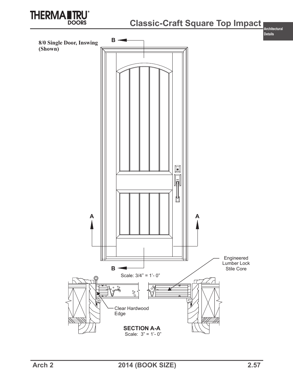 Classic-craft square top impact | Therma-Tru ARCH 2 Architectural Details - Book Size User Manual | Page 57 / 99