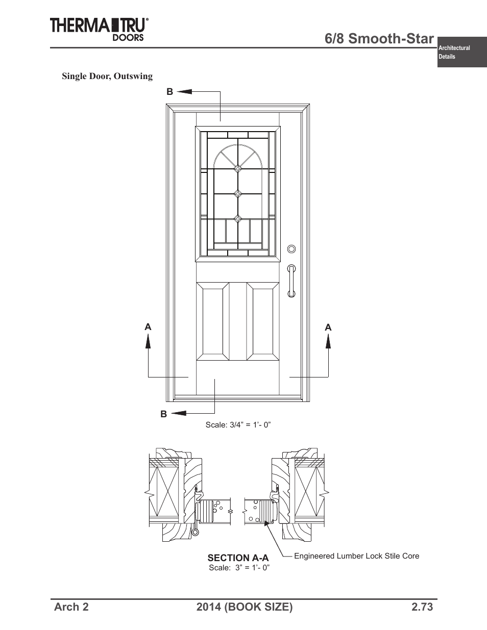 6/8 smooth-star | Therma-Tru ARCH 2 Architectural Details - Book Size User Manual | Page 73 / 99