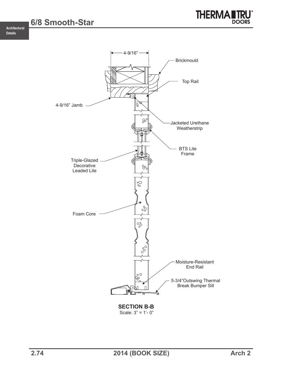 6/8 smooth-star | Therma-Tru ARCH 2 Architectural Details - Book Size User Manual | Page 74 / 99