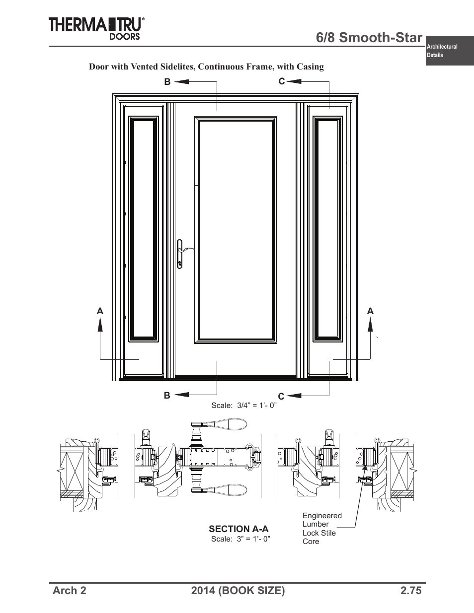 6/8 smooth-star | Therma-Tru ARCH 2 Architectural Details - Book Size User Manual | Page 75 / 99
