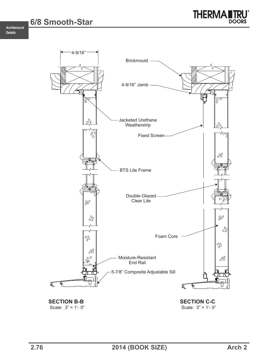 6/8 smooth-star | Therma-Tru ARCH 2 Architectural Details - Book Size User Manual | Page 76 / 99