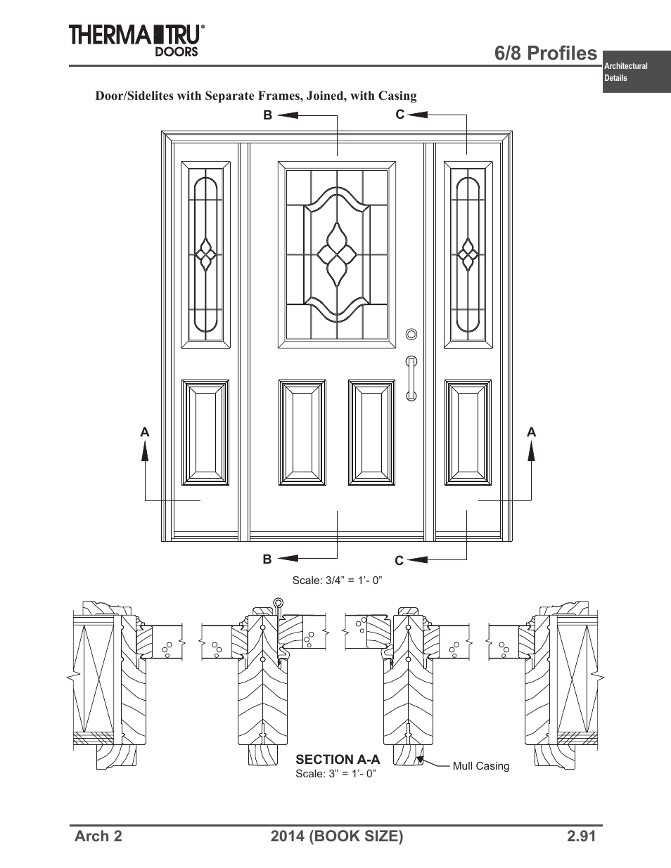 6/8 profiles | Therma-Tru ARCH 2 Architectural Details - Book Size User Manual | Page 91 / 99
