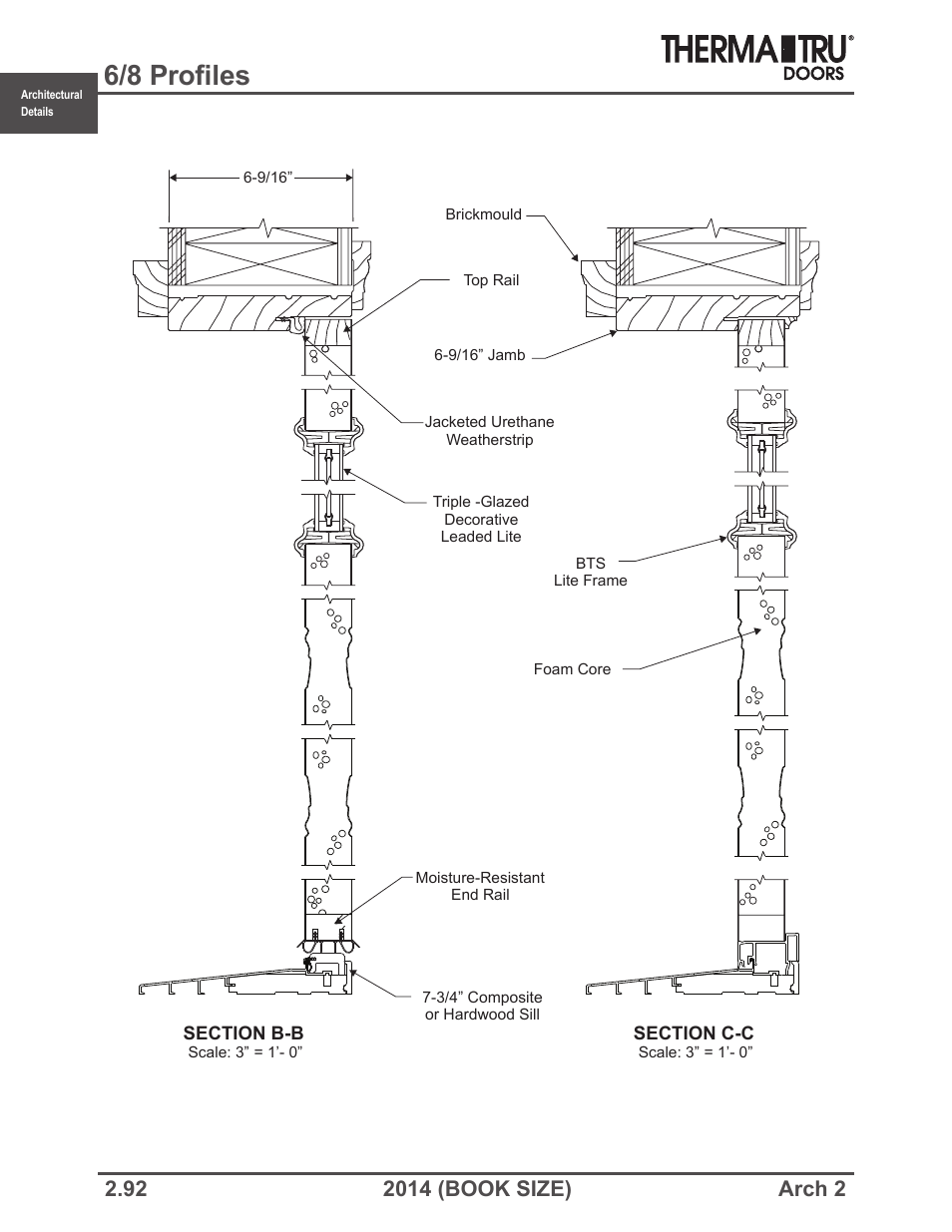 6/8 profiles | Therma-Tru ARCH 2 Architectural Details - Book Size User Manual | Page 92 / 99