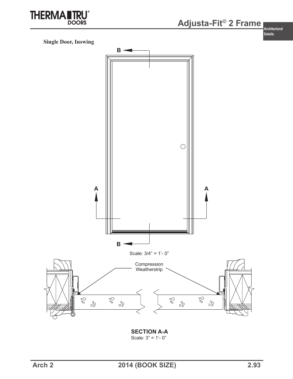 Adjusta-fit, 2 frame | Therma-Tru ARCH 2 Architectural Details - Book Size User Manual | Page 93 / 99