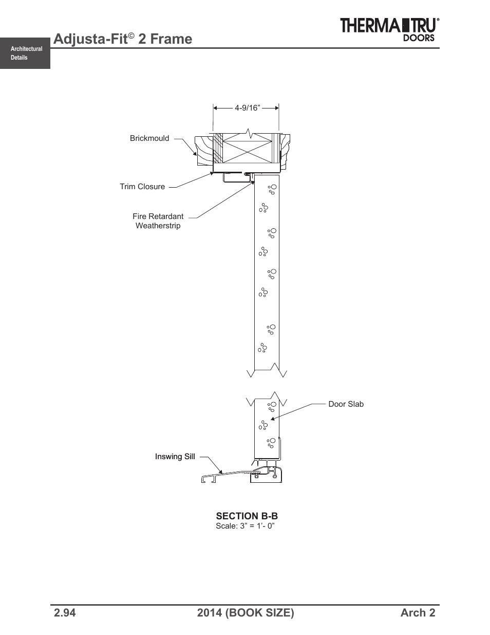 Adjusta-fit, 2 frame | Therma-Tru ARCH 2 Architectural Details - Book Size User Manual | Page 94 / 99
