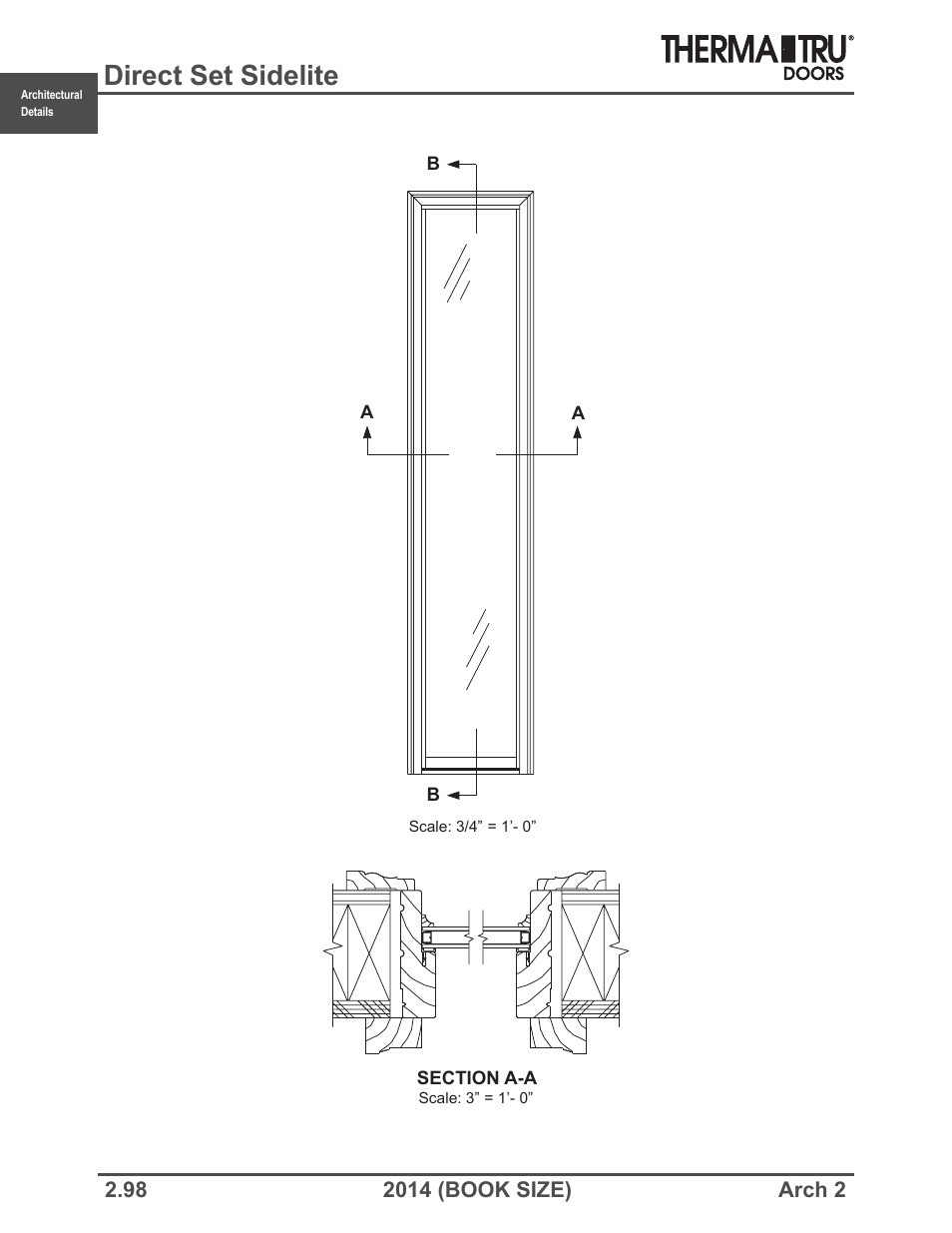 Direct set sidelite | Therma-Tru ARCH 2 Architectural Details - Book Size User Manual | Page 98 / 99