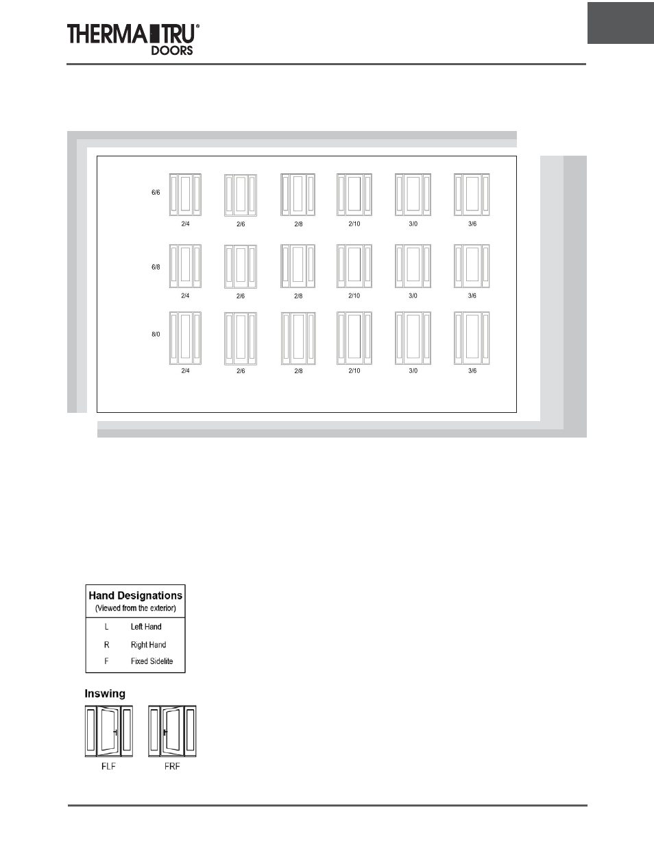 Unit and rough opening sizing | Therma-Tru ARCH 1 Dimensional Data - U1 Revised User Manual | Page 13 / 70