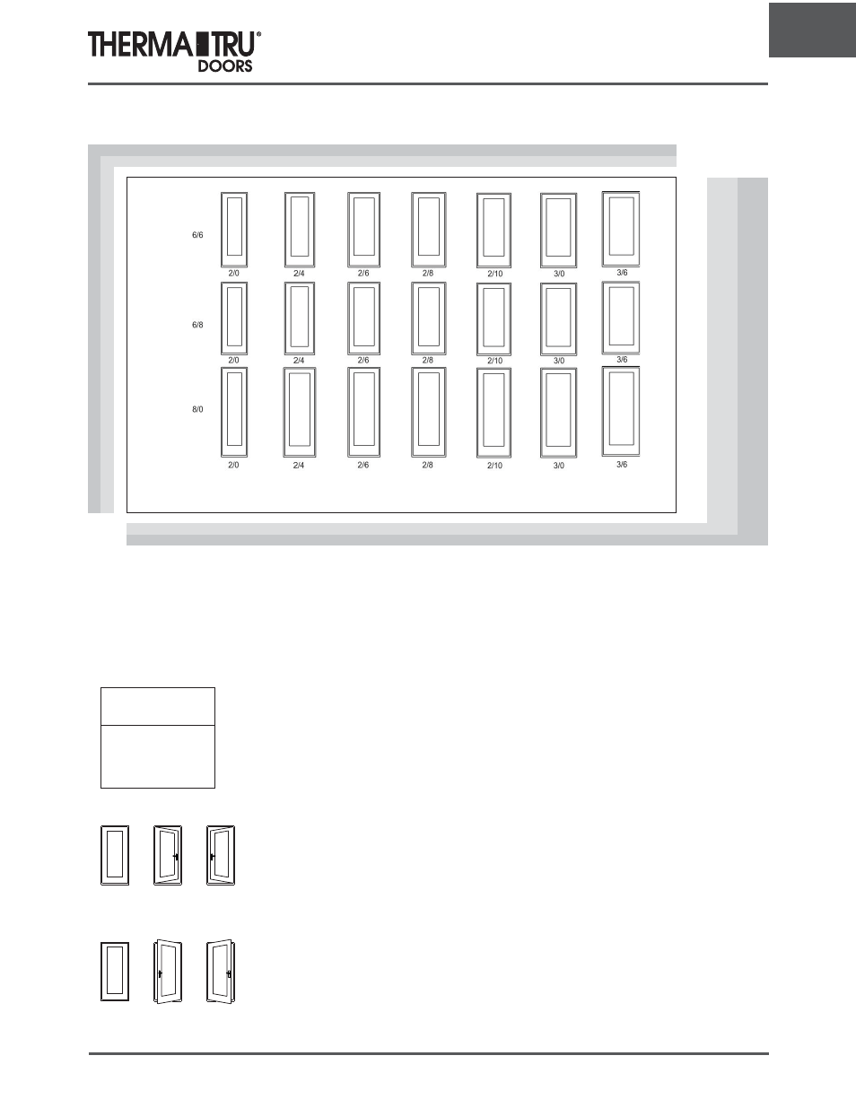 Unit and rough opening sizing, Inswing outswing | Therma-Tru ARCH 1 Dimensional Data - U1 Revised User Manual | Page 3 / 70