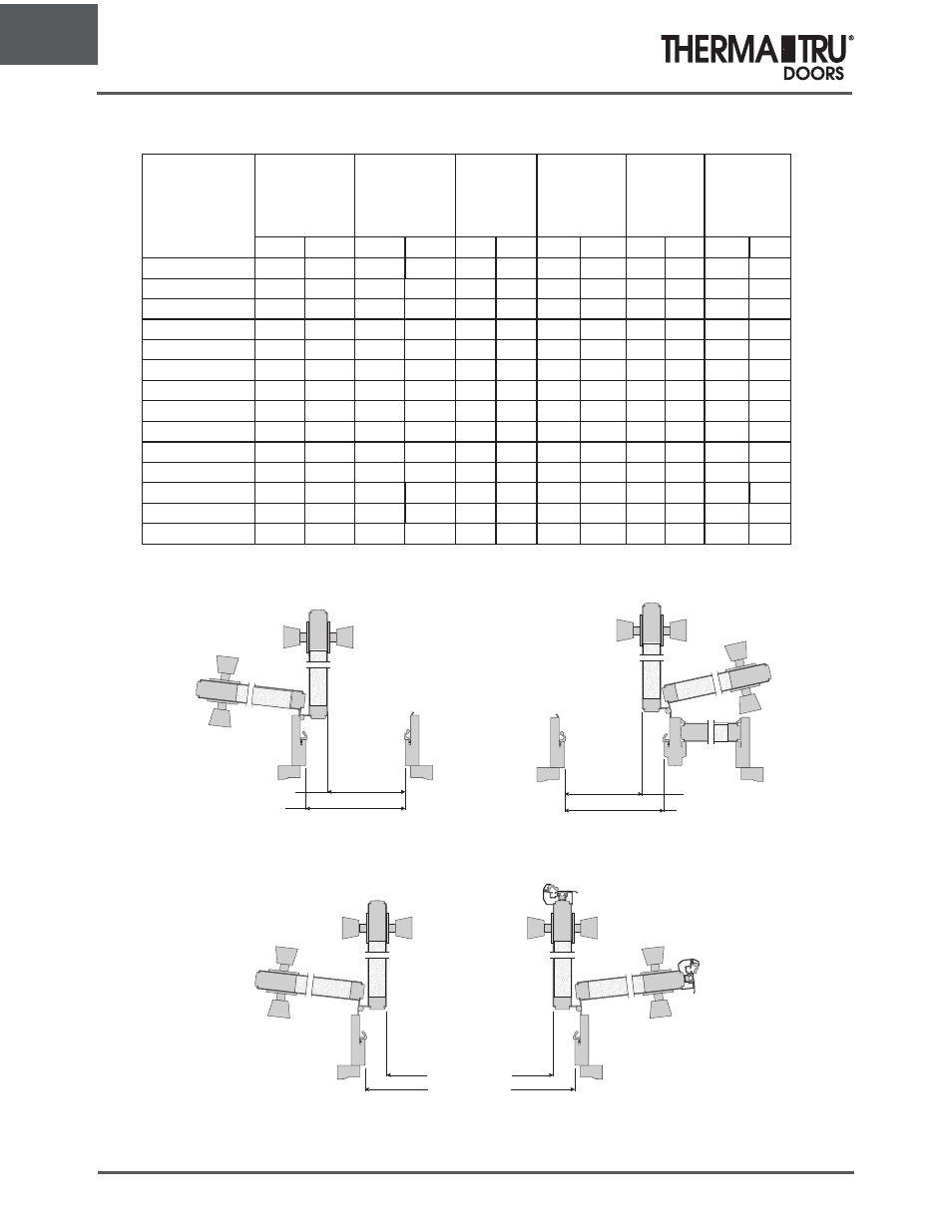 Unit and rough opening sizing, Hinged clear opening | Therma-Tru ARCH 1 Dimensional Data - U1 Revised User Manual | Page 30 / 70