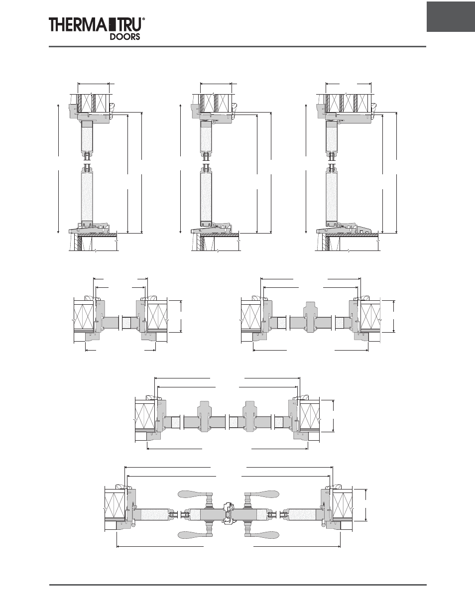 Unit and rough opening sizing | Therma-Tru ARCH 1 Dimensional Data - U1 Revised User Manual | Page 37 / 70