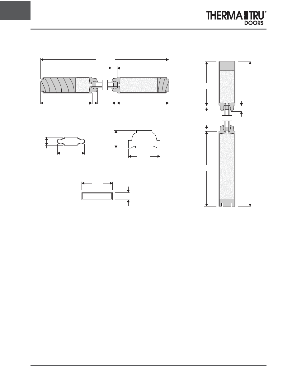 Full lite panel dimensions | Therma-Tru ARCH 1 Dimensional Data - U1 Revised User Manual | Page 40 / 70