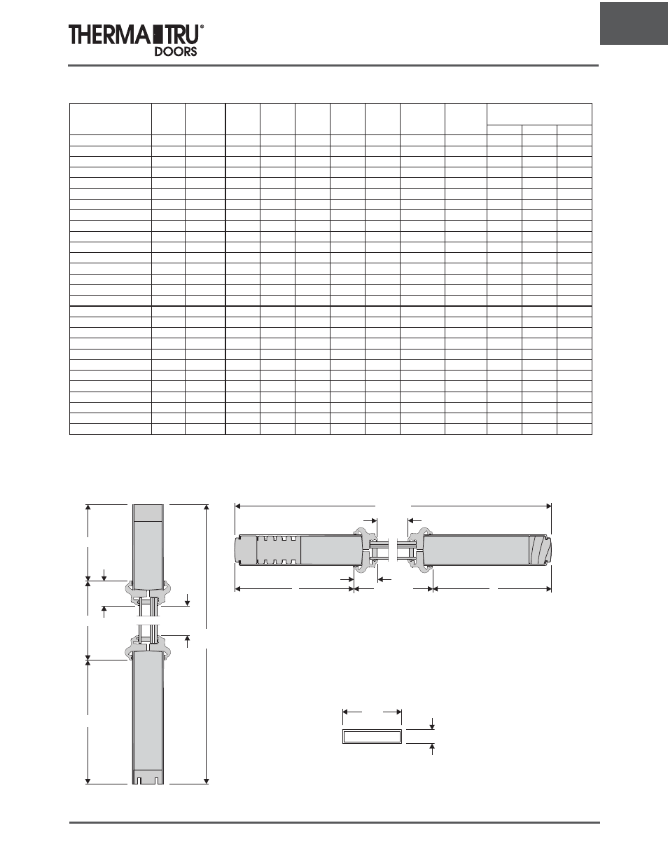Full lite panel dimensions, Smooth-star® noise reduction lite - panel size, Dimensional data | Therma-Tru ARCH 1 Dimensional Data - U1 Revised User Manual | Page 43 / 70