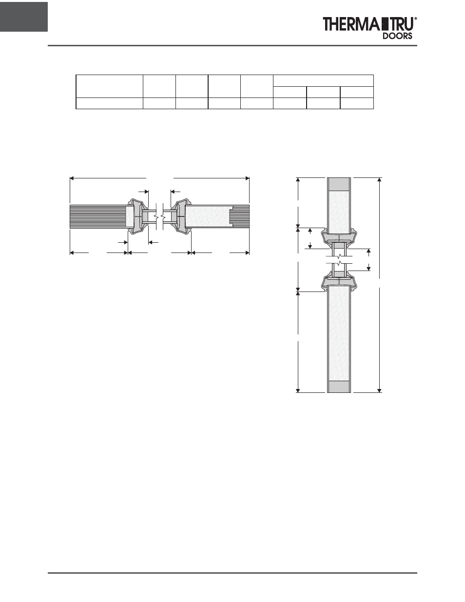 Full lite panel dimensions, Classic-craft, With lite - panel size | Therma-Tru ARCH 1 Dimensional Data - U1 Revised User Manual | Page 44 / 70