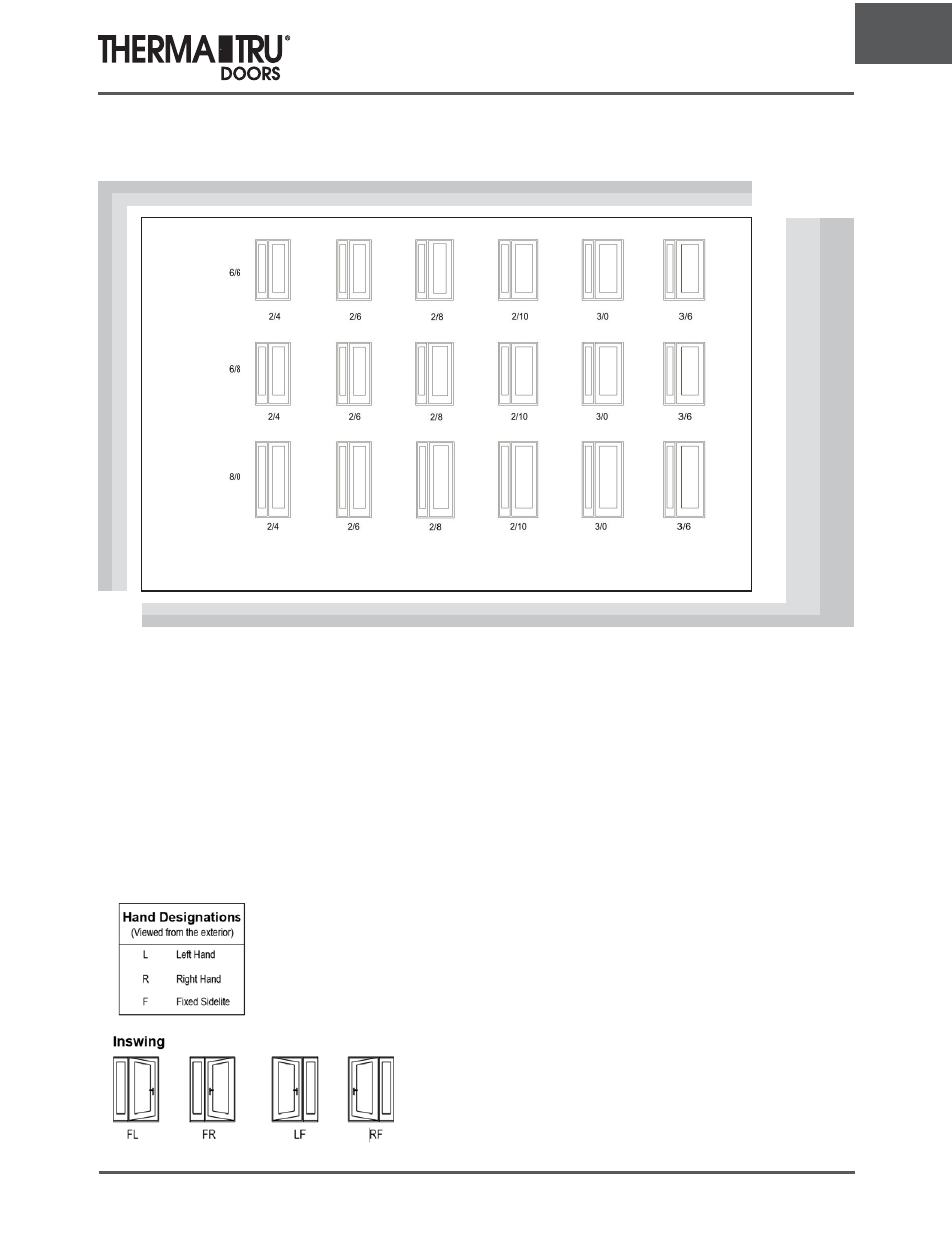 Unit and rough opening sizing | Therma-Tru ARCH 1 Dimensional Data - U1 Revised User Manual | Page 9 / 70